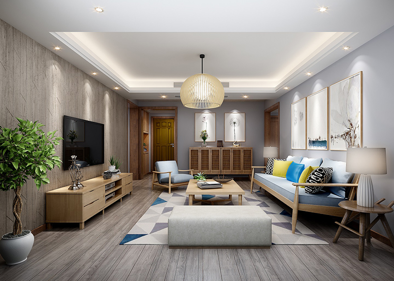 东阳白云锦园 日式北欧客厅