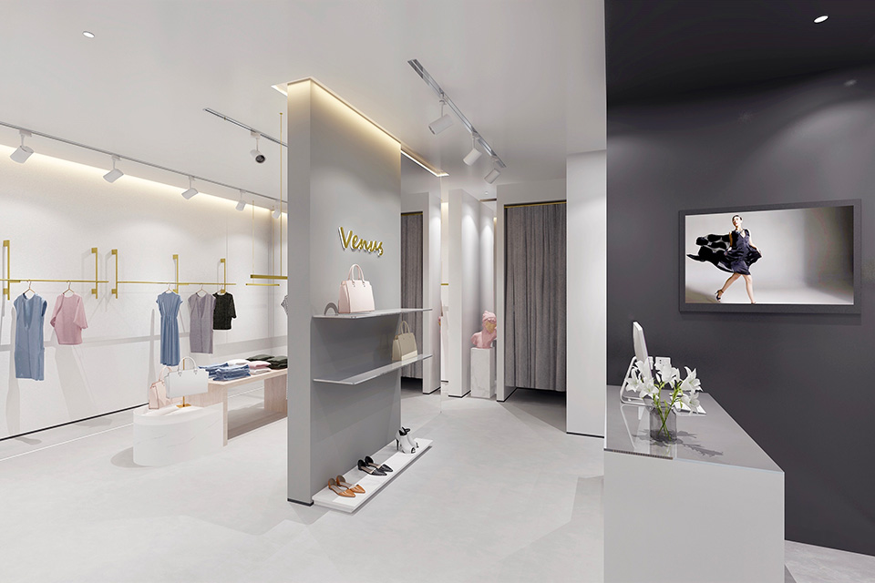 品牌女装店现代效果图设计风格
