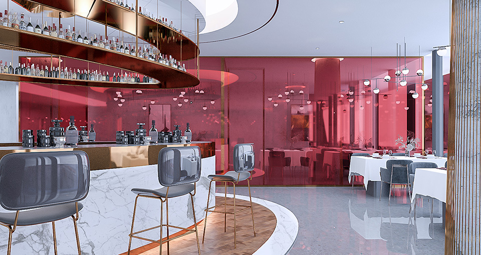 法式餐厅3d效果图设计方案