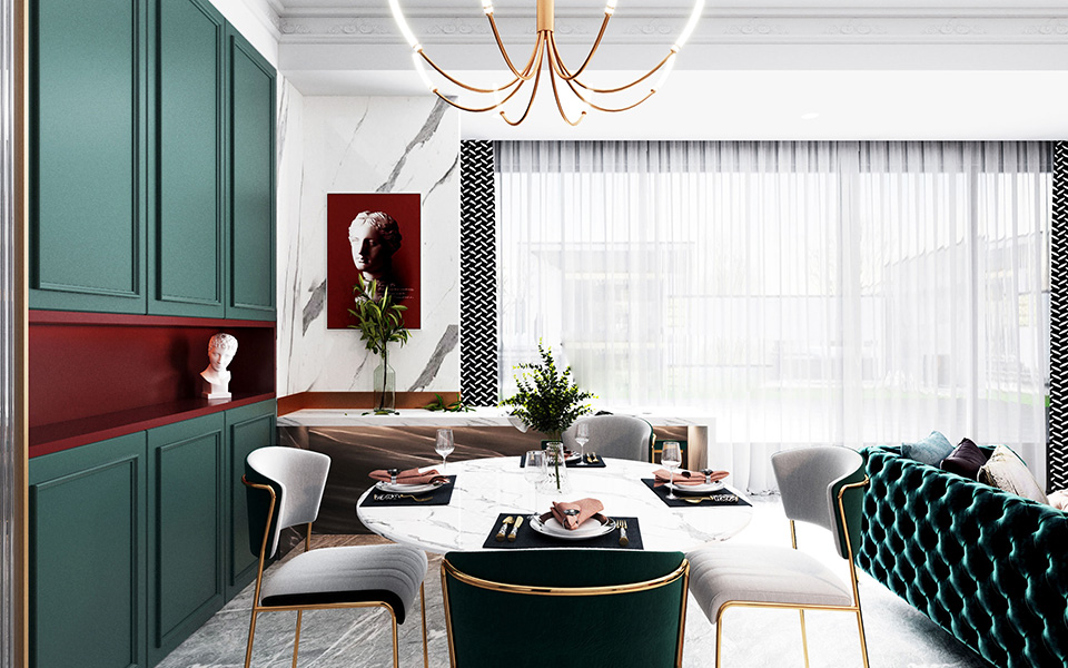 <b>美式轻奢客厅装修设计3d方案图</b>