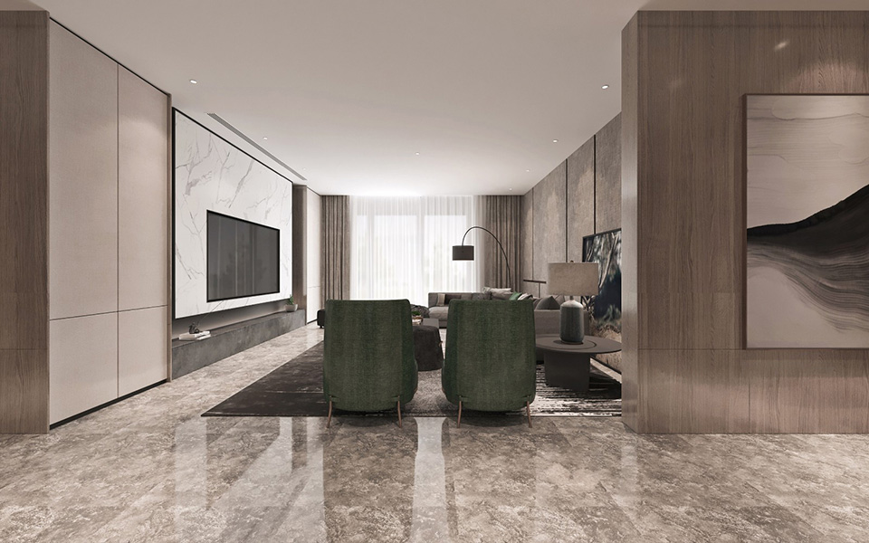 大空间简约家装设计3d效果图制作