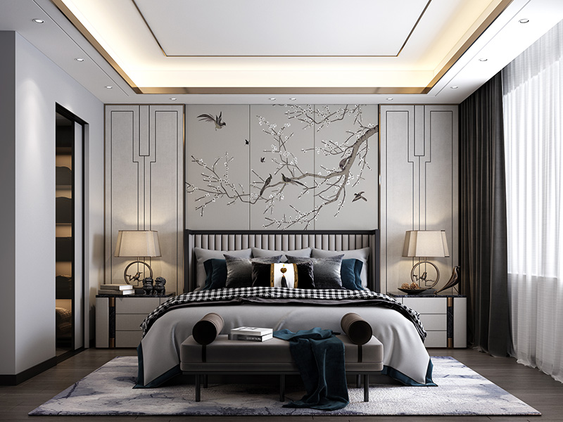 <b>新中式主卧室3d全景图</b>